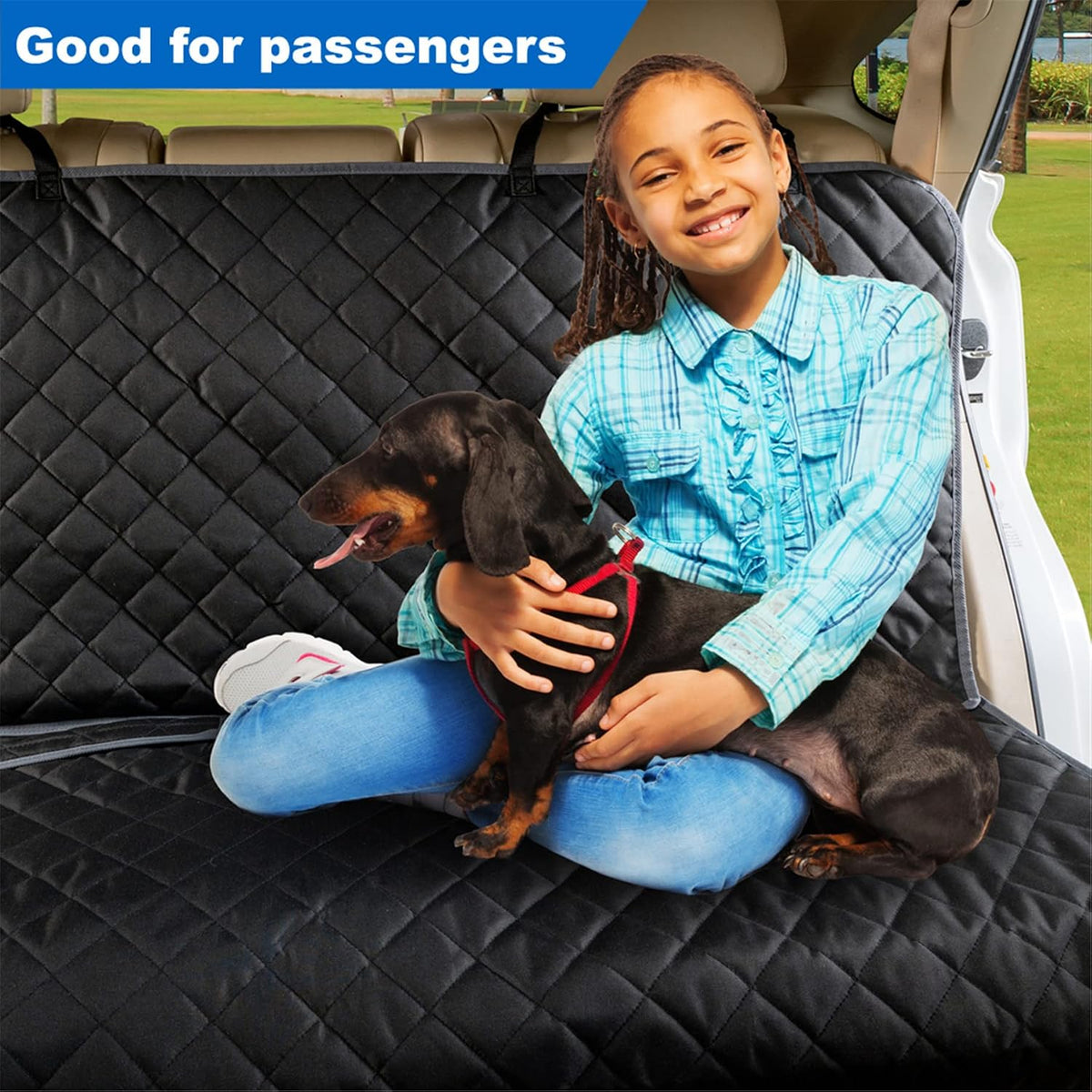 VIEWPETS Bench Car Seat Cover Protector, Waterproof Heavy-Duty - 49" L × 56" W / BLACK GREY - image 4