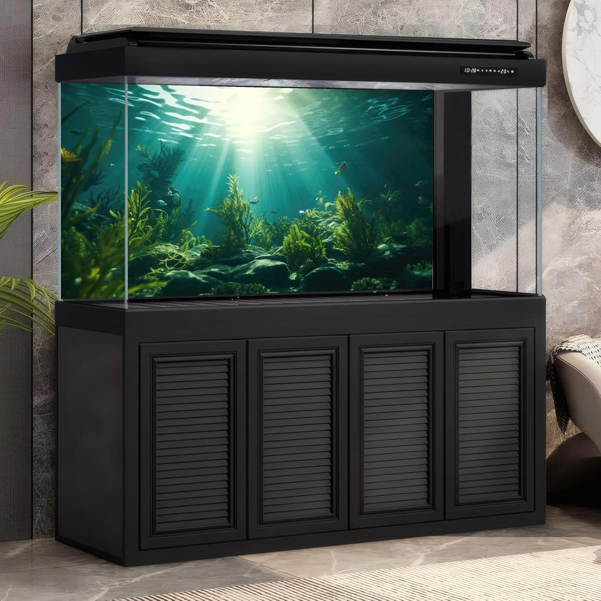 Under The Sea Aquarium Background Turquoise Underwater World Theme - 36(W)x18(H)in / Green - image 4