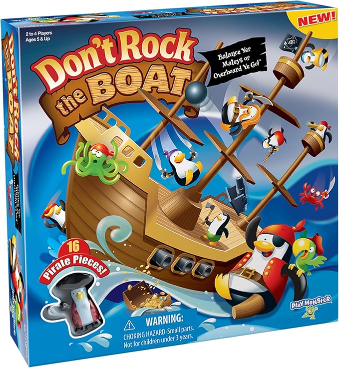 Don’t Rock the Boat Board Game - Kids Games, Family Games for Kids and Adults, Board Games for Family Night, Multi-Player Board Games, Builds Hand & Eye Coordination, Balancing Toy, Ages 5+-Board Games-BIG FRENCHIES-TinyTreasures Baby Boutique