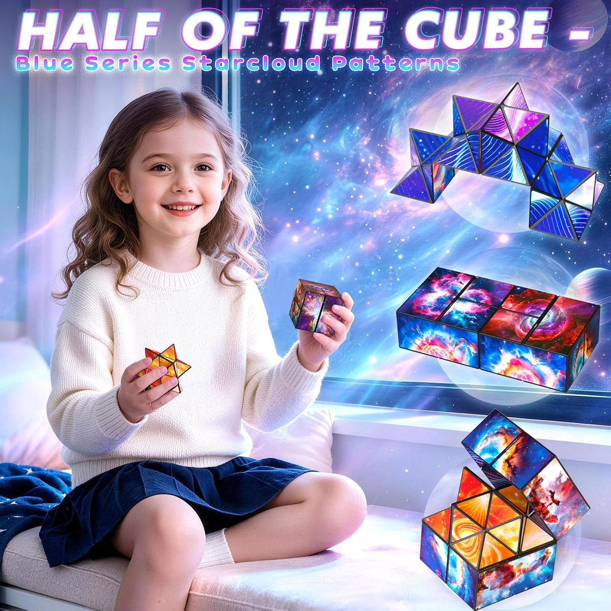 Euclidean Cube Fidget Toys for Kids 2 in 1 Star Cube Magic Cube - Cosmos - image 4