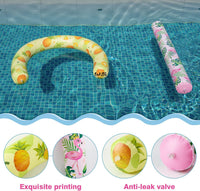 WERNNSAI 2 pack inflatable pool noodles, pink flamingo and yellow pineapple designs - view 2