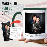 Custom Mug Upload Your Picture Personalized Coffee Mug with Photo Text Name Customized Cup Unique Ideas Gifts for Men Women Mom Dad Girlfriend Boyfriend Friend Family (Dark Green, 11oz)