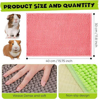 Barydat 8 Pcs Guinea Pig Cage Liner for Guinea Pig Cage Bedding Reusable Rabbit Mat Pad Washable Training Pad Animal Sleeping Bedding Mat(16x12'',Gray, Green, Pink, Blue)