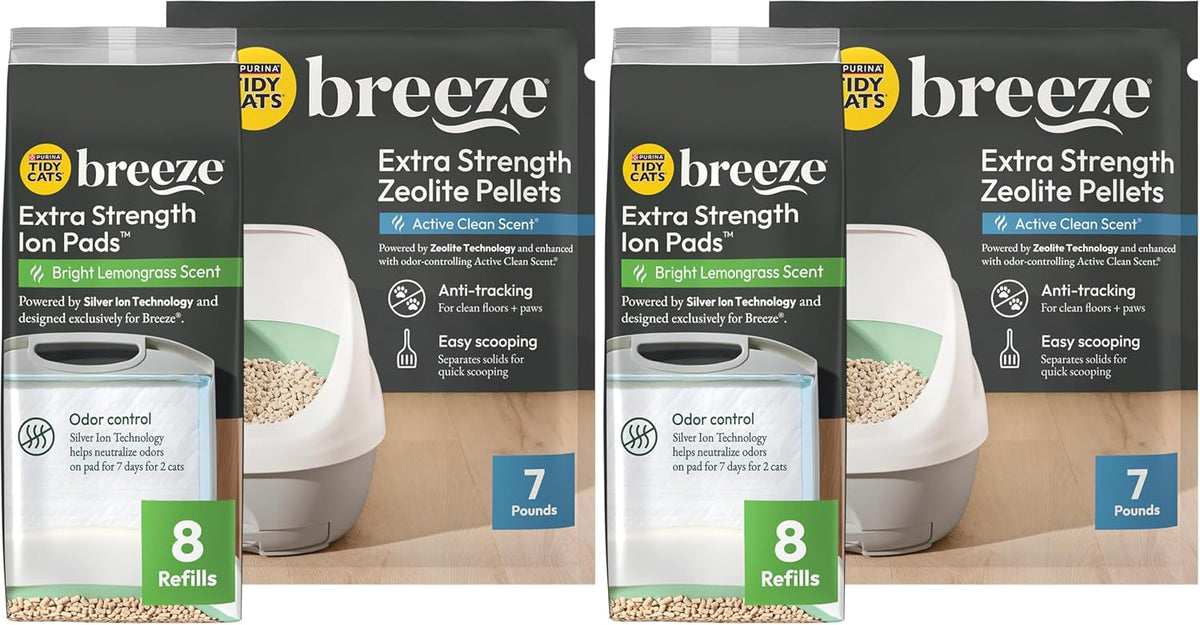 Purina Tidy Cats Breeze Cat Litter Extra Strength Refill Bundle – Daily Care for Cats - 8.18 Pound (Pack of 2)