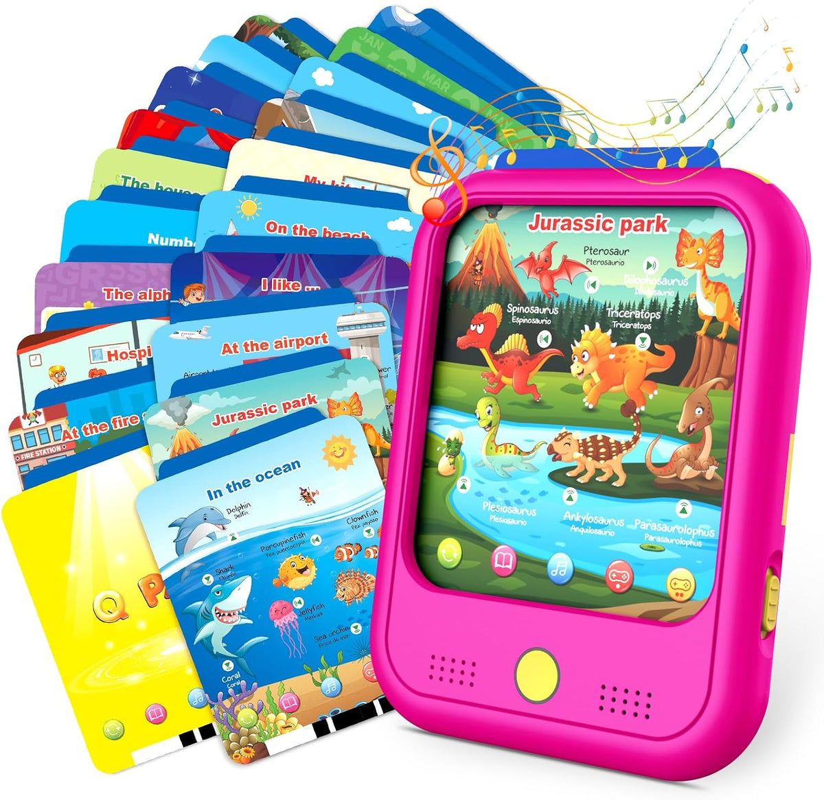 Qiaojoy Kids Learning Tablet Educational Learning Pad for Toddlers 2-5 – Fun for Kids & Family - Pink