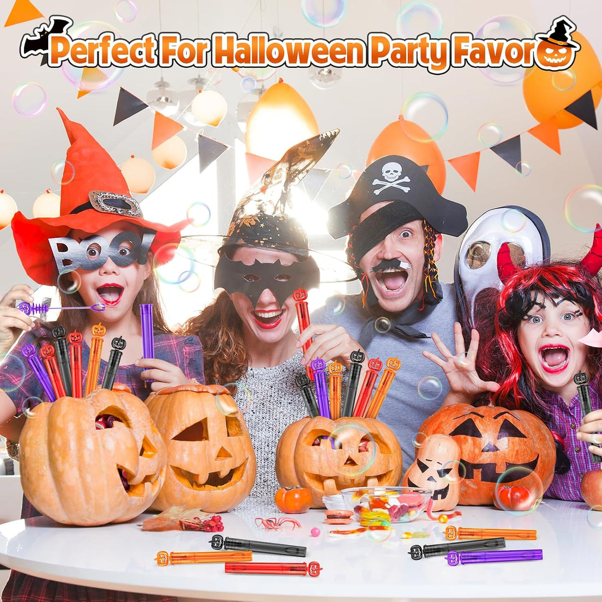 SpringFlower 36-pack of mini Halloween bubble wands in 4 colors - view 14