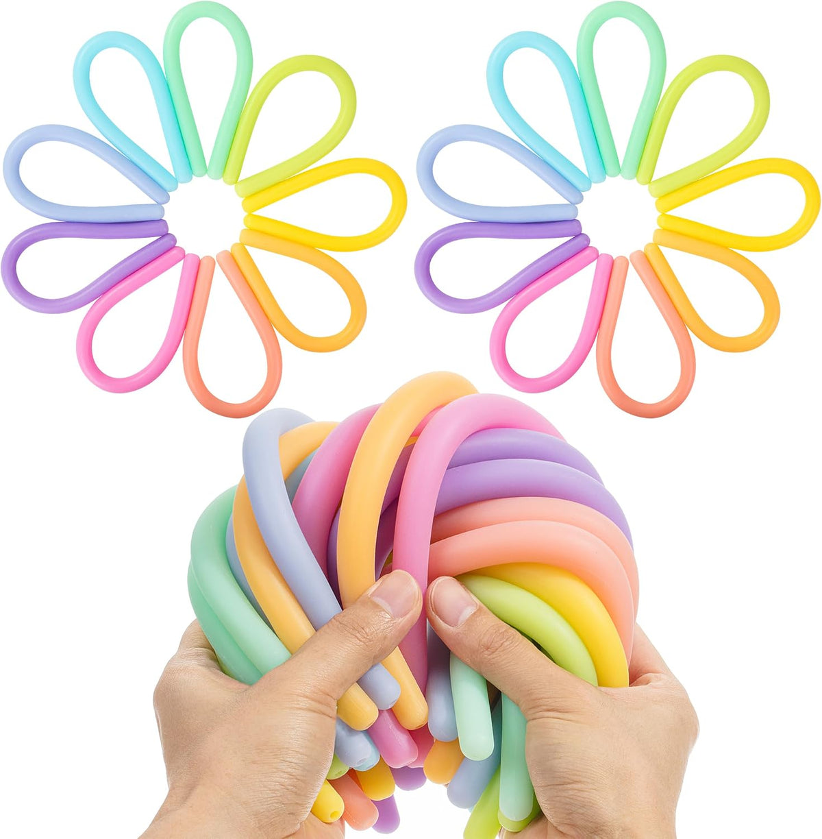 Mr. Pen, Monkey Noodle Fidget Toy, Colorful - Marshmallow Playground / 18 Pack