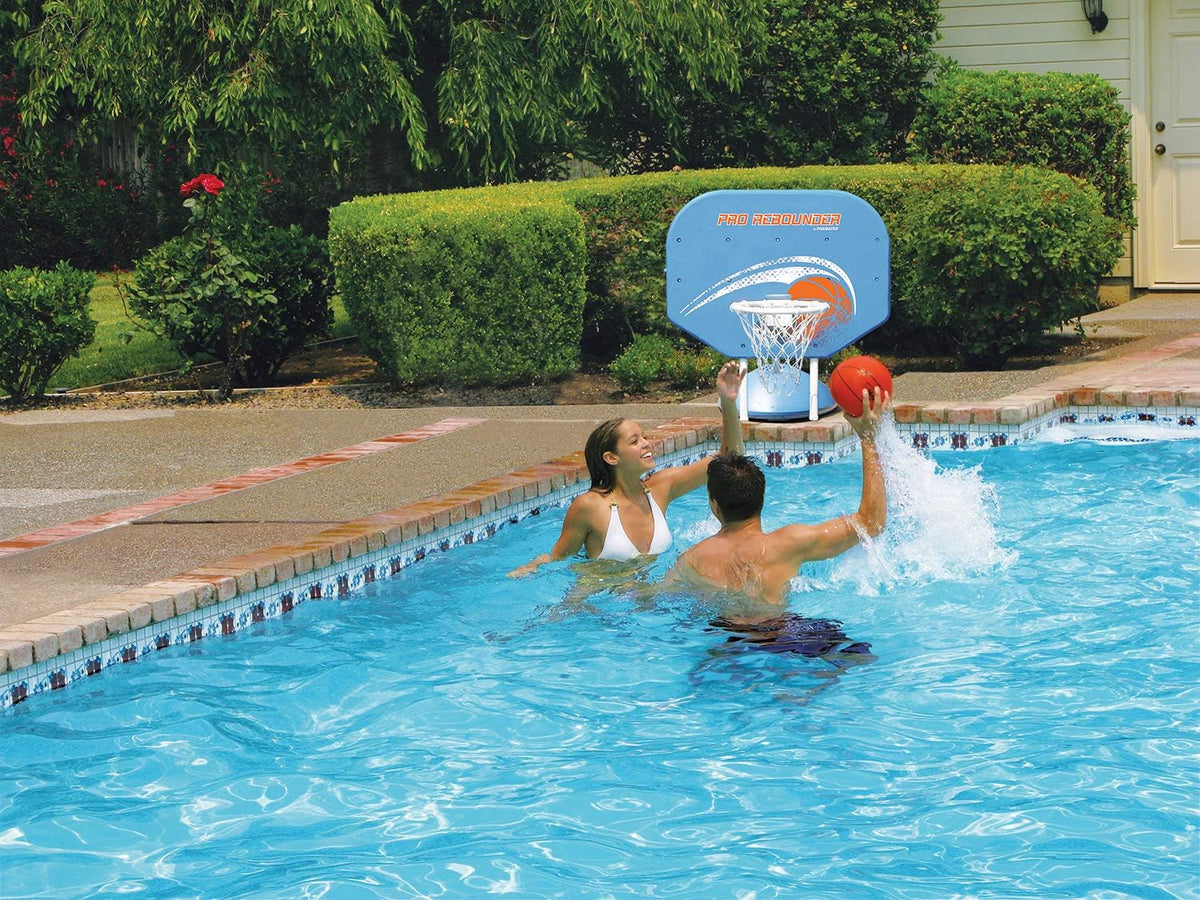 Poolmaster Classic Pro Rebounder poolside basketball hoop set with backboard, net and weighted deck  - view 3
