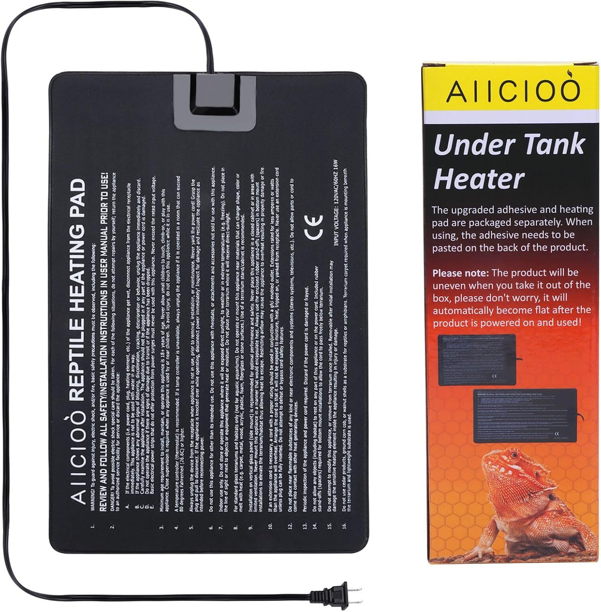Aiicioo Reptile Heating Pad - 8" X 12"(16W)