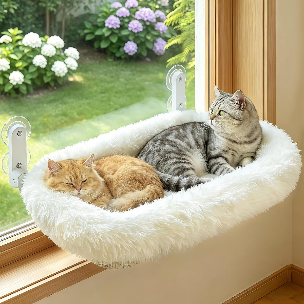 Foldable Cat Window Perch - White / 26.7''x18''