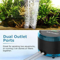 hygger Aquarium Air Pump Dual Outlet - 4W (Up to 120 Gallon) - image 3