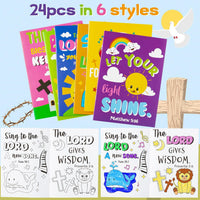 24Pcs Bible Coloring Books Religious Theme DIY Color-in Pages – Fun for Kids & Family - Bible - Style Aa - image 2
