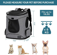 Petsfit Dog and Cat Backpack Carrier, Padded Waist Support - Gray - image 3