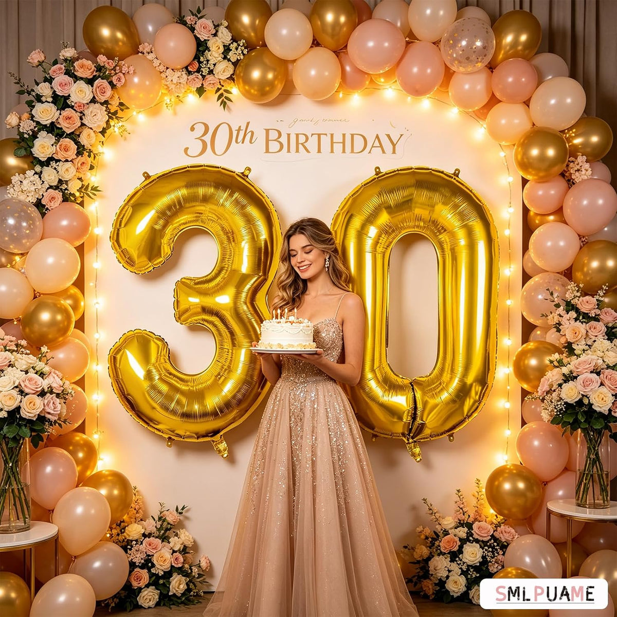 40 Inch Gold Number 1 Balloon - Gold Balloon / 40 Inch Number 30 - image 2