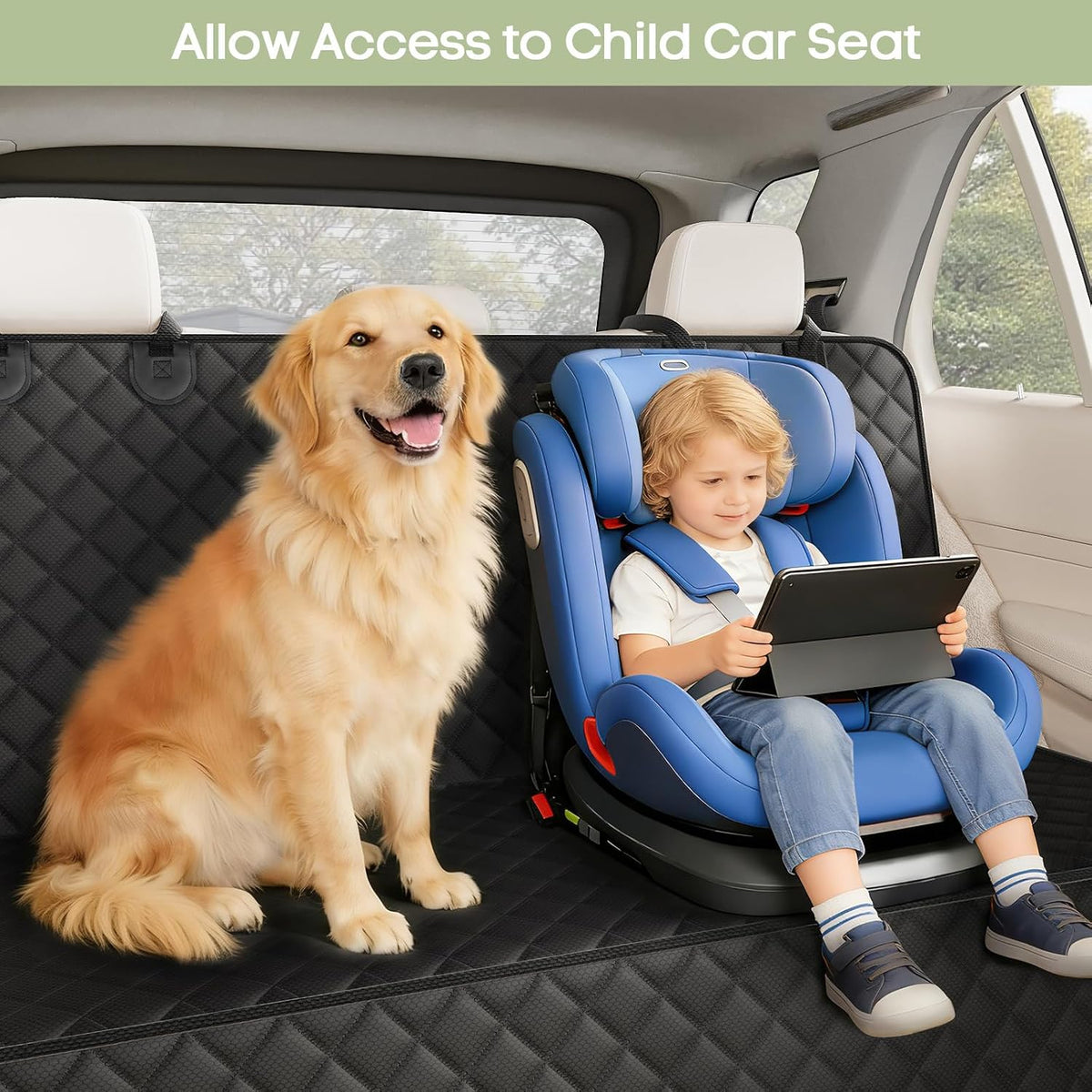 SUV Cargo Liner for Dogs, Waterproof Pet Trunk Cover for SUVs – Essentials for Dogs - Full Bench - image 2