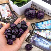 AUSTOR 15 Pieces Complete Polyhedral Dice Set D3-D100 Game Dice Set – Fun for Kids & Family - Black & Purple - image 3