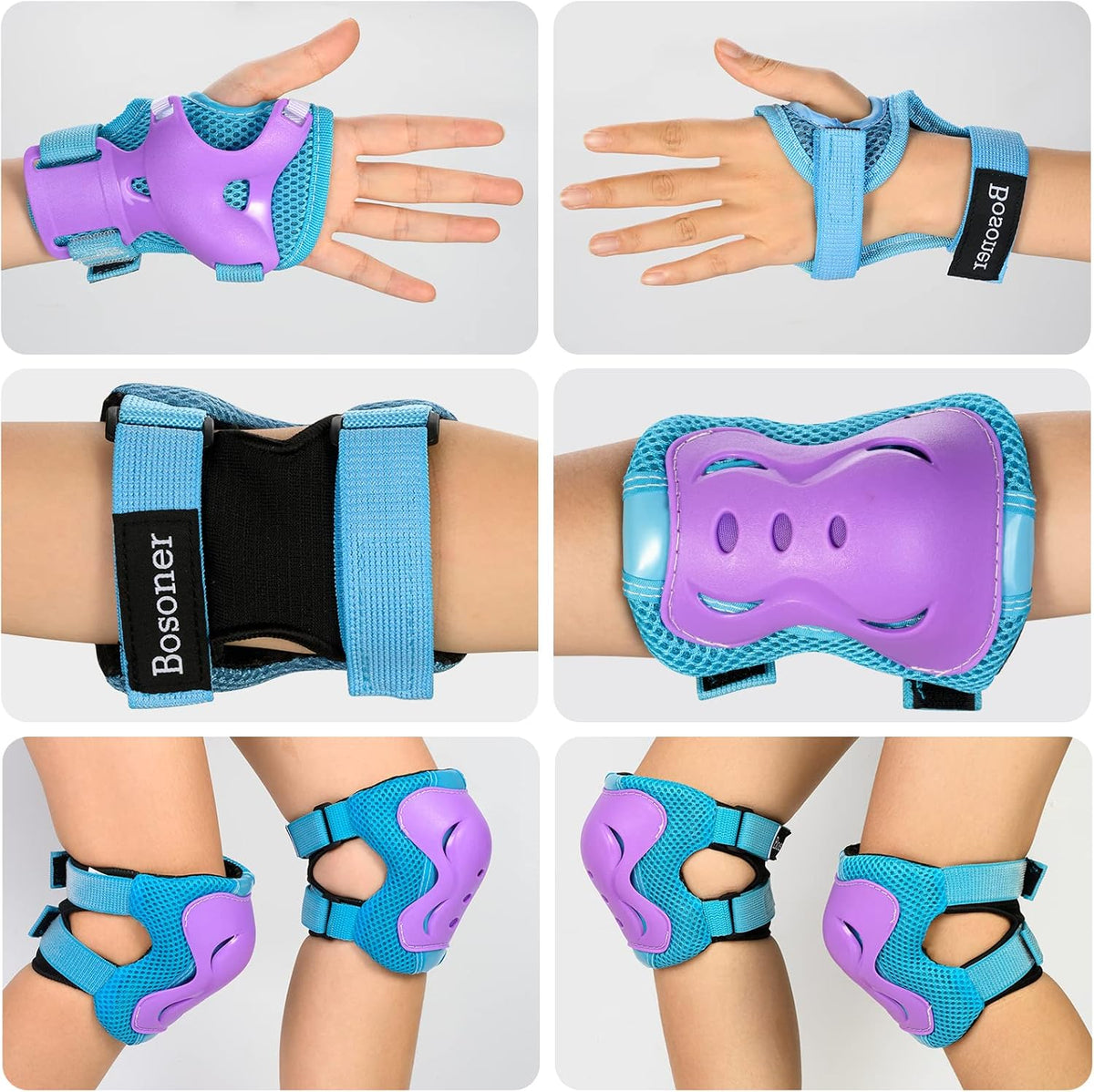 BOSONER knee pads for kids set with elbow pads and wrist guards - view 15