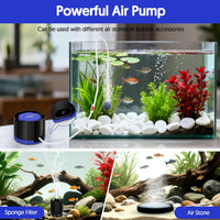 Aquarium Air Pump, Quiet Fish Tank Air Pump with Dual Outlets - 2W (Up to 20 Gallon) - image 4