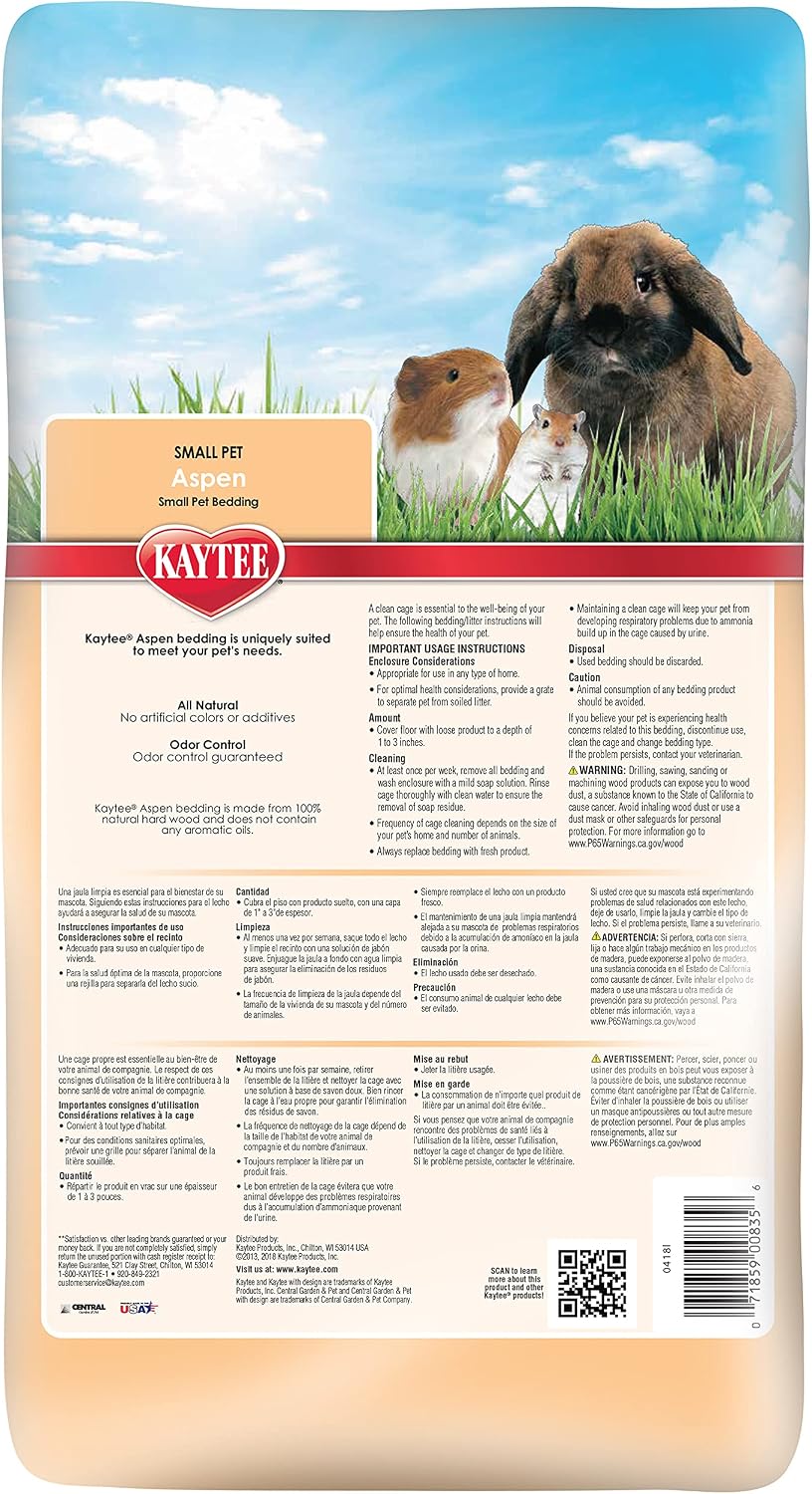 Kaytee Aspen Bedding for Small Animals - 19.7 Liter (Pack of 2) / Tan - image 2