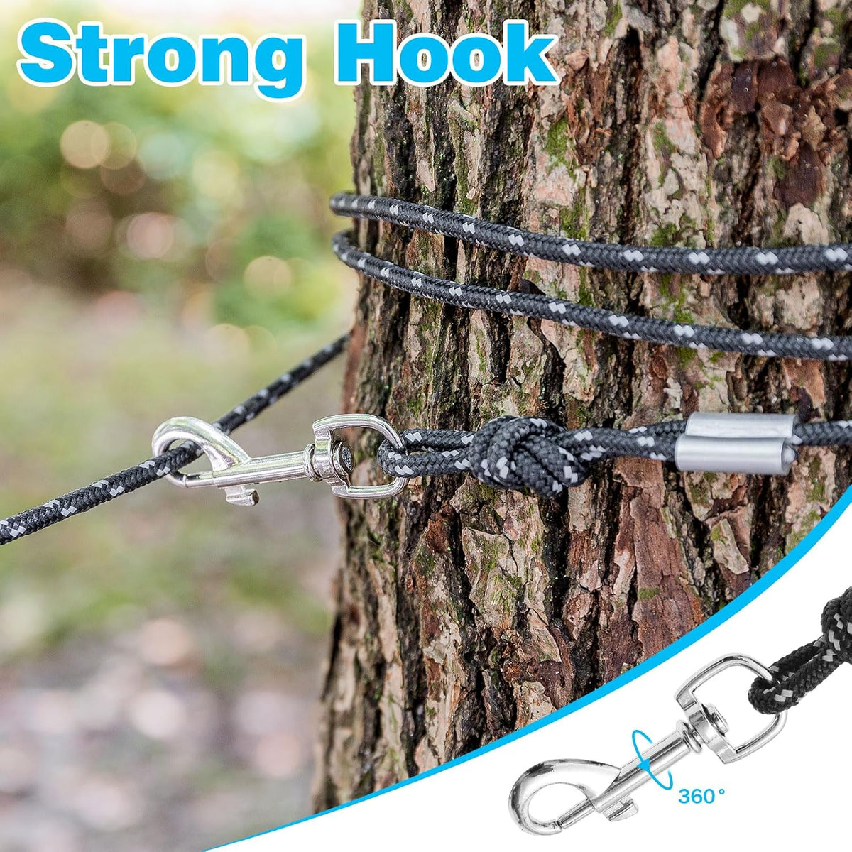 Reflective Cat Leash, Escape Proof Durable Walking Leads - 30ft / Black - image 3
