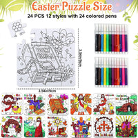 MUOUAKATE Christian Halloween crafts for kids, 24 blank coloring puzzle sets - view 23