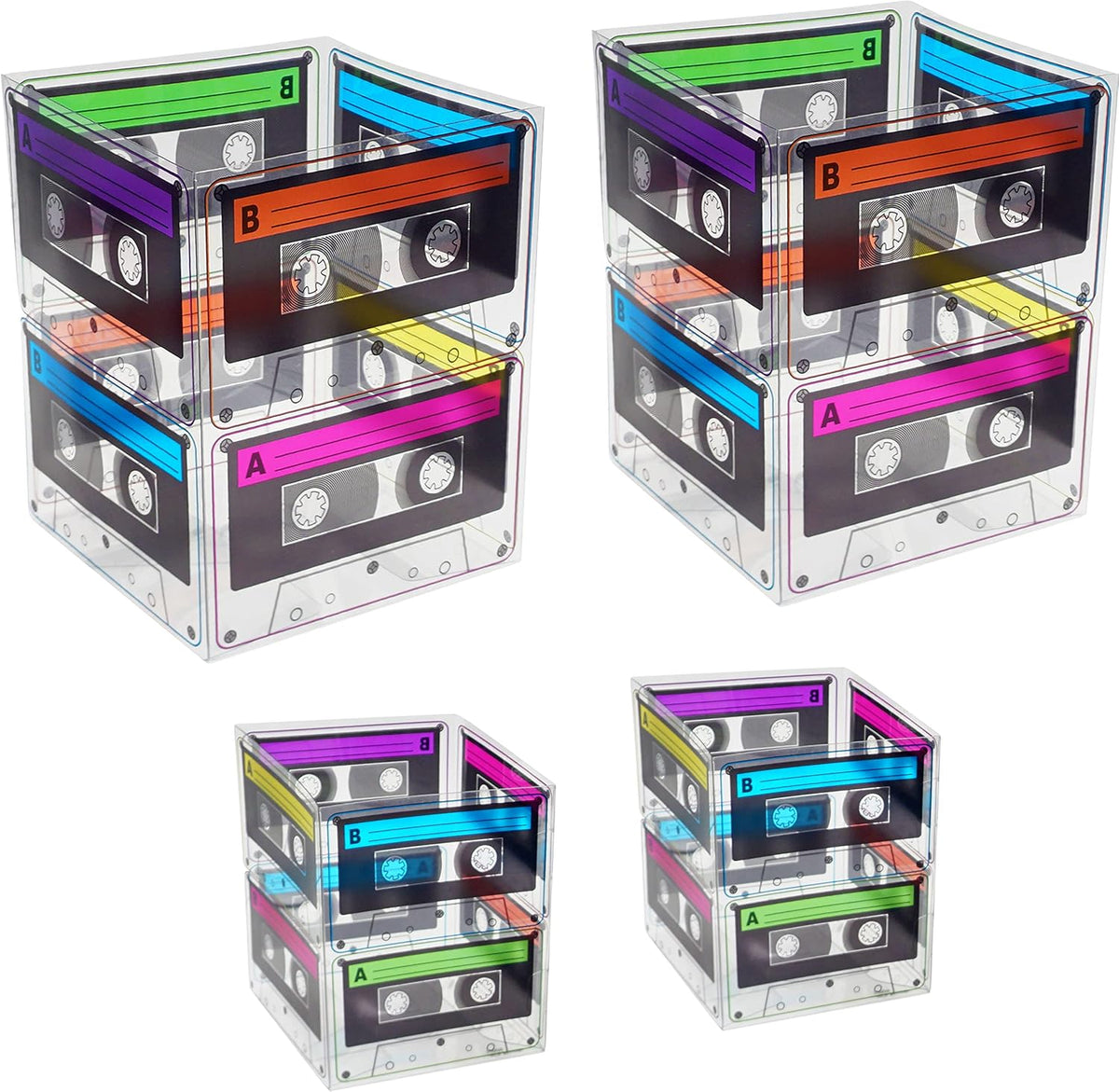 4E's Novelty Cassette Tape Bucket Centerpiece 80s Party Supplies - 8 - image 4