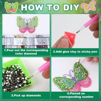 Labeol Diamond Art Kits for kids 5D Diamond Creat Your Own GEM - butterfly - image 4