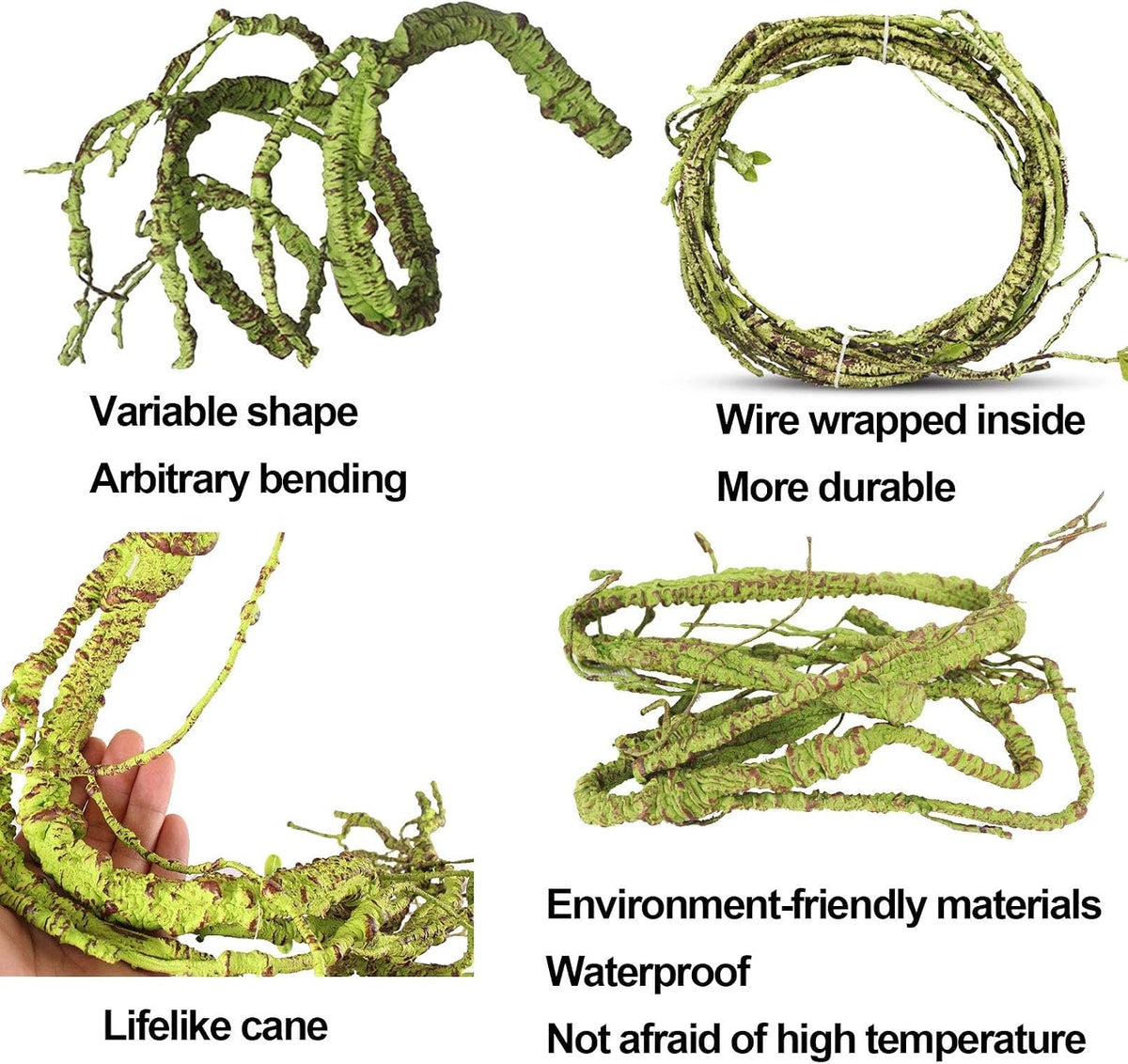 kathson 3 PCS Reptile Vines Plants Flexible Bendable Jungle Climbing - 1 / 3 PCS - image 2