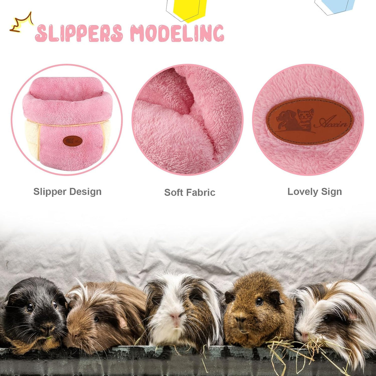YUEPET Guinea Pig Bed Cuddle Cave, Warm Fleece Hideout - Pink / 1PCS - image 4