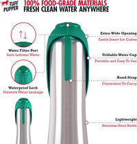 PupFlask Large Dog Water Bottle - 40 Ounce / Quetzal Green - image 4