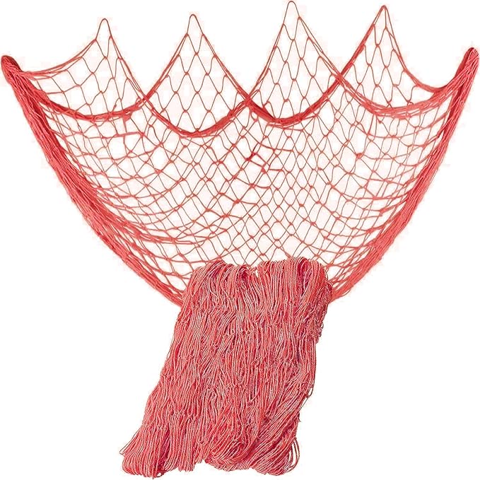 Rosoz Nature Fish Net Wall Decoration with Shells, Ocean Themed Wall Hangings Fishing Net Party Decor for Pirate Party,Wedding,Photographing Decoration