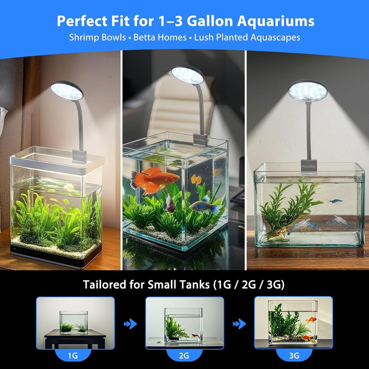 Mini Clip-On Aquarium Light 7W USB Dimmable Fish Tank Lamp with 3 - Black - image 3