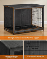 Feandrea 27.2" Dog Crate Furniture - Ink Black / 44.1"L x 29.5"W x 32.3"H - image 3