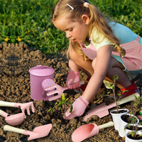 Qtioucp Kids Gardening Set 14Pcs Garden Tools with Tote Bag - Pink - image 4