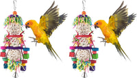 Bissap 2PCS Conure Toys, Foraging Bird Chew Sola Balls Toy for Small Parrot – Essentials for Birds - 1 PCS (Pack of 2)