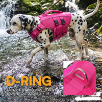 Dog Life Jacket Medium,Ripstop Dog Flotation Vest for Medium Dogs – Essentials for Dogs - Large / Rosered - image 3
