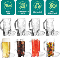 JoyServe 17 Oz Cowboy Boot Cups Reusable Plastic Drink Mugs – Fun for Kids & Family - image 3