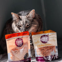 Farm To Pet Cat Treat Crumbles | Single Ingredient Chicken and Turkey, Chicken Snacks - Healthy Treats for Indoor Cats| Kitten Treats - Cat Products (Mix with Wet/Dry Food)