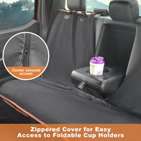 Dog Car Seat Covers for Back Seat - Bench-61"W / PU leather-Black - image 4