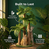 LEMONDA 31.5Inch Palm Tree Cat Scratching Post – Essentials for Cats - Banana Tree - image 2