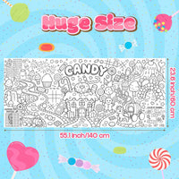 Dvbonike Jumbo Mandala Coloring Poster Giant Flower DIY Drawing Paper - Candy - image 2