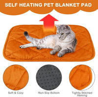 4 Pack Self Heating Cat Pad Self Warming Dog Mat - 16 x 20 Inch / Orange - image 3