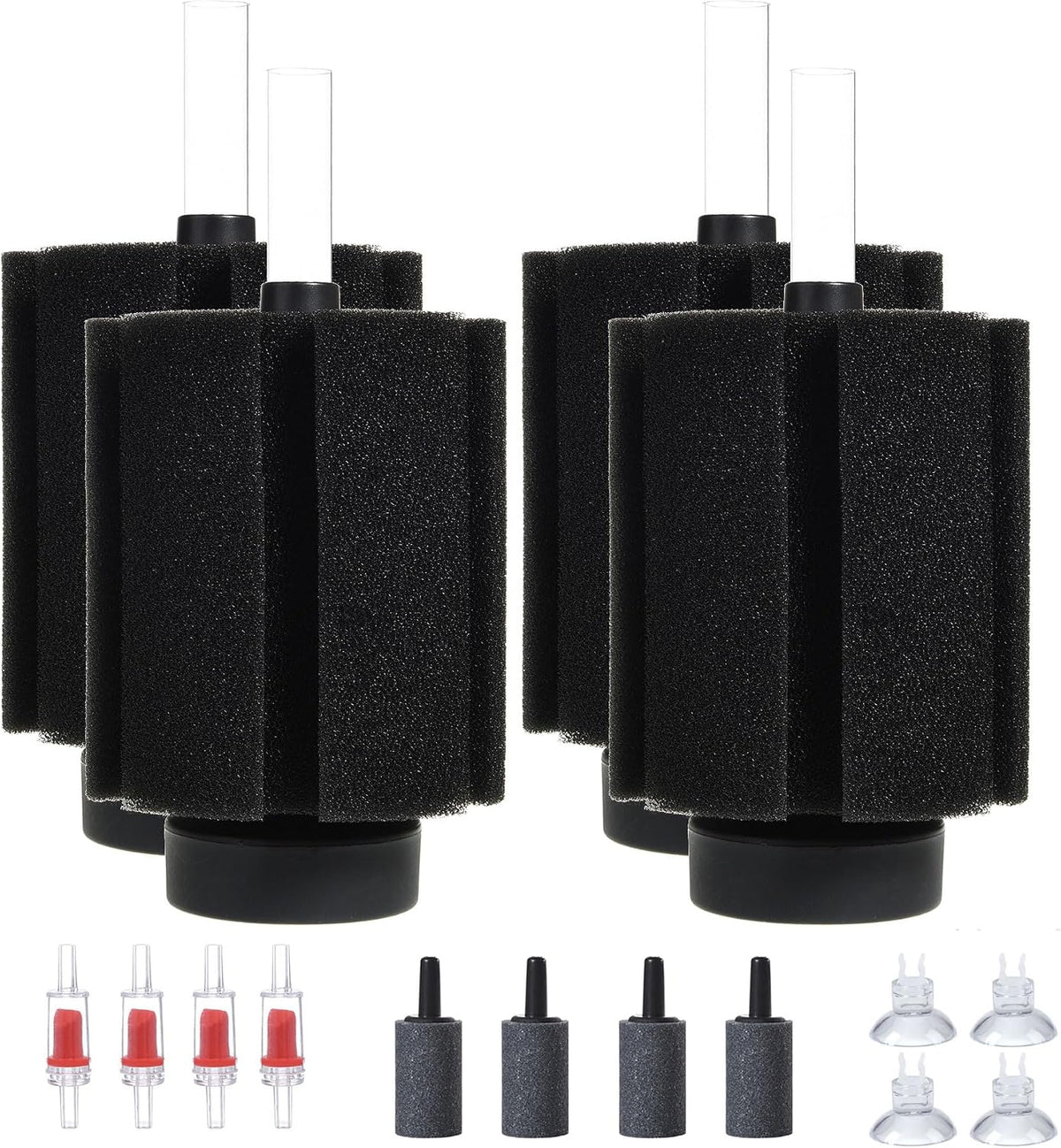 ALEGI Aquarium Bio Sponge Filter with Ceramic Media for 40-75 Gal - 10-40Gallon 4 pack