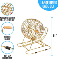 Regal Games Deluxe Bingo Game Set with Cage, Board, Balls - Professional Gold 18 Card - image 4