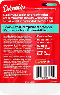 Hartz Delectables Chowder Lickable Wet Cat Treats for Senior Cats, Tuna & Whitefish, 1.4 Ounce (Pack of 12)(Packaging May Vary )