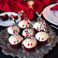 Zhuoweism Halloween horror Happy Birthday glitter cake topper on bamboo stick - view 28