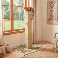 Tall Cat Scratching Post for Indoor Cats Adults with Carpet - Brown / Medium - image 3
