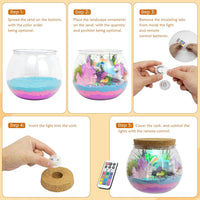 CXXDE light-up unicorn terrarium kit with LED night light, figurines and moss - view 3