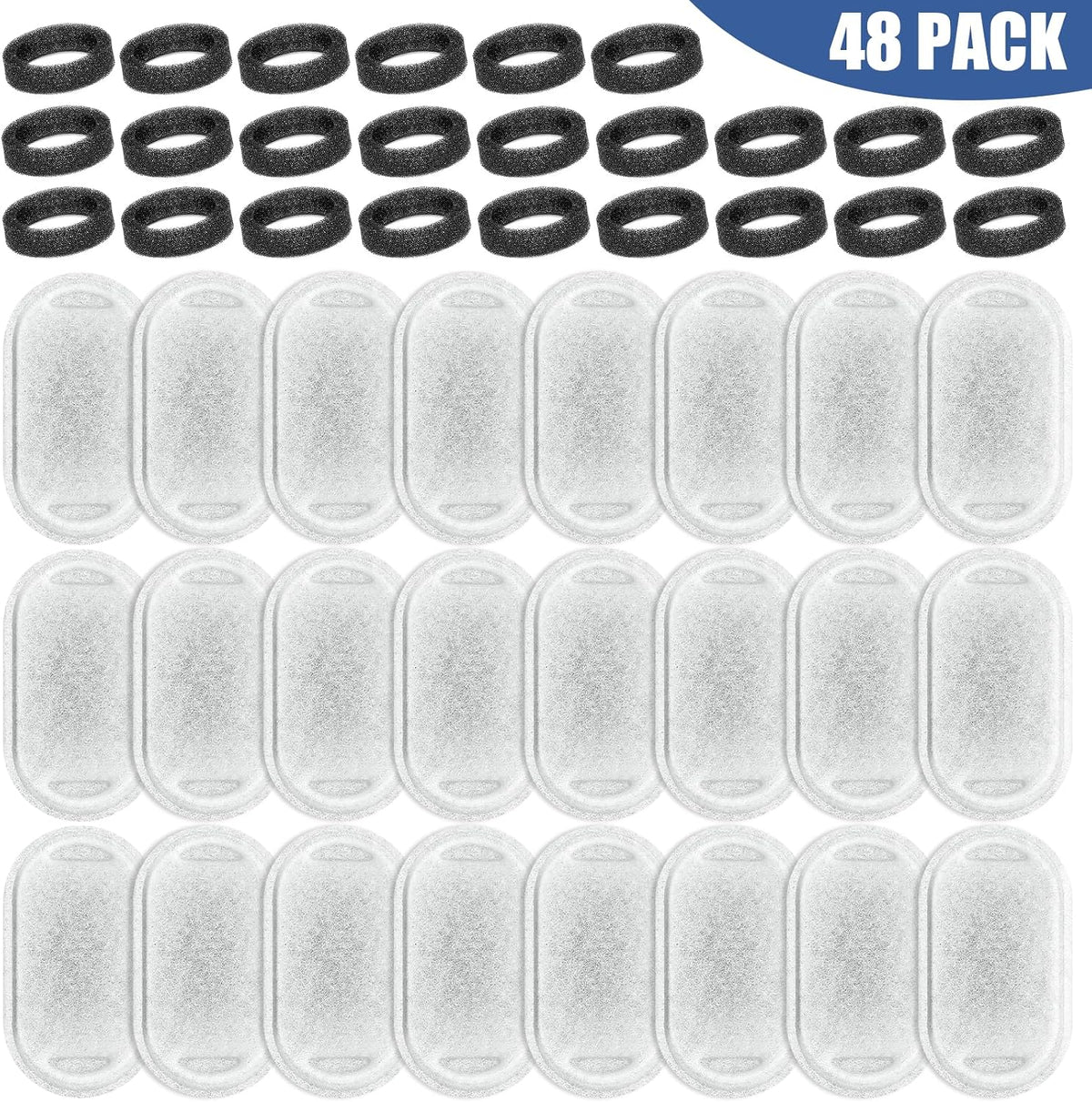 Cat Water Fountain Filter Replacement - 24 Filters & 24 Sponges - image 2