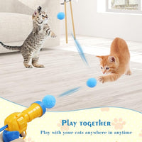 Mewlmart Interactive Cat Toys - Indoor Cat Enrichment with Launchers, Pom Pom & Puff Balls (100 Balls)